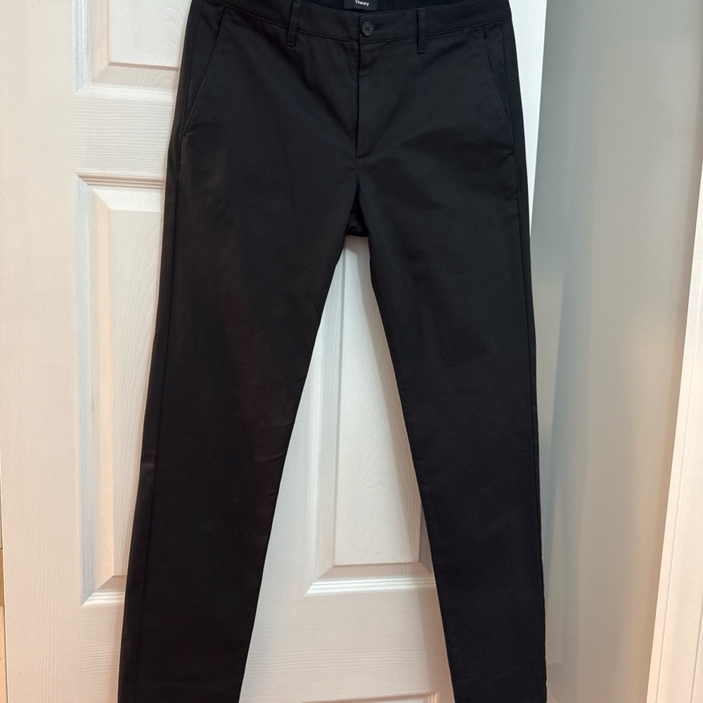 Theory Black Chinos Zaine Straight Fit